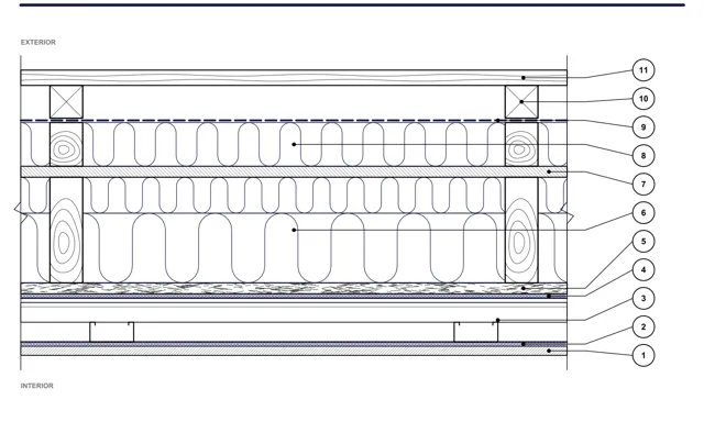 CAD detail ISO-PER-01: Vnější stěna — provětrávaná fasáda