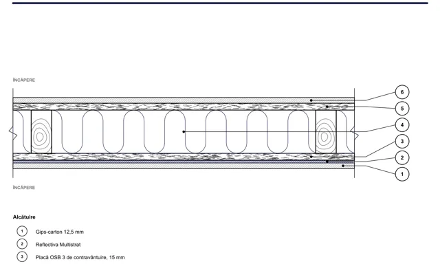CAD detail ISO-PER-06: Vnitřní stěna na dřevěné konstrukci