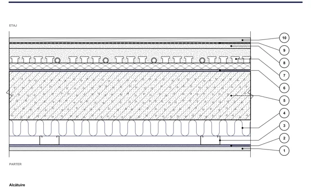 CAD detail ISO-PLA-06: Betonový strop mezi podlažími