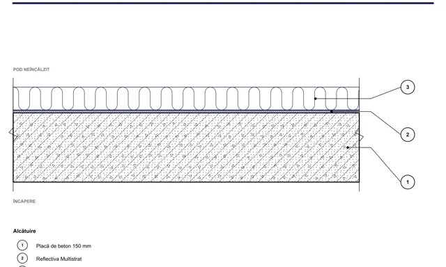 CAD detail ISO-POD-01: Půdní strop na betonové desce