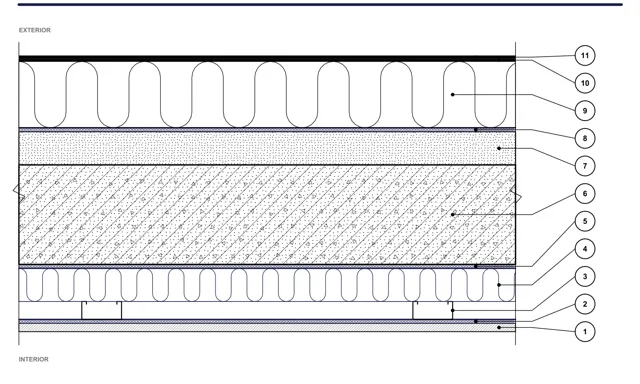 CAD detail ISO-TER-01: Neprochozí terasa na betonové desce