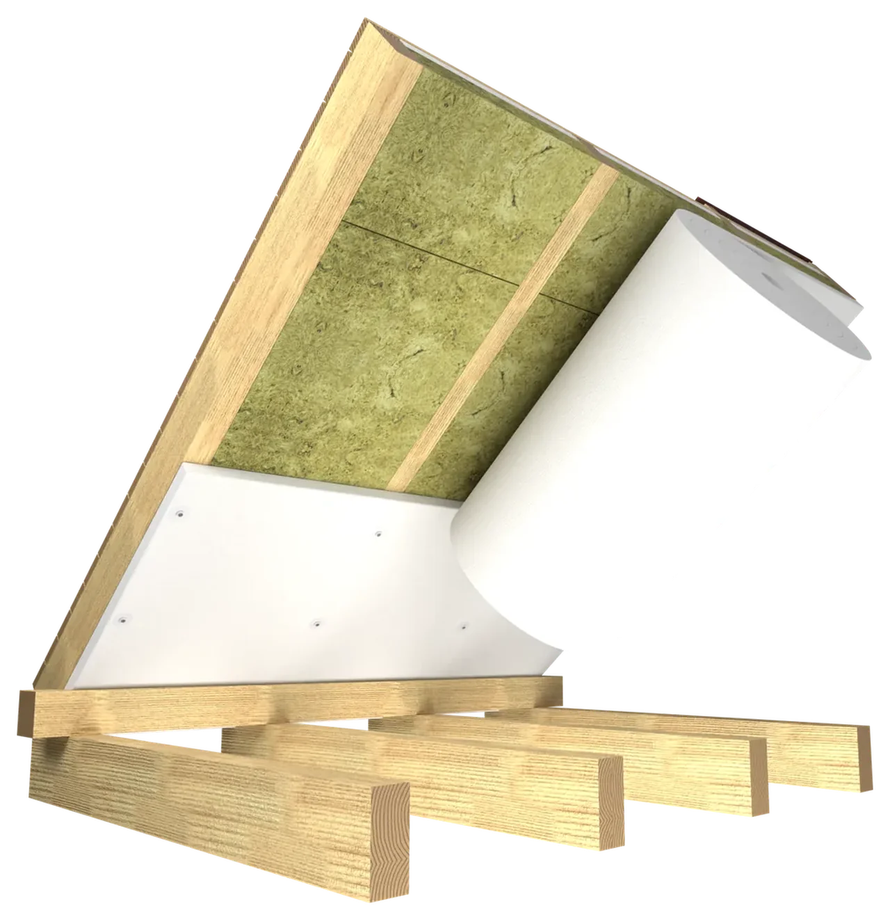 3D vizualizace: Wolle P800 pod krokvemi