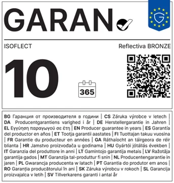 Záruční štítek GARAN Reflectiva Bronze